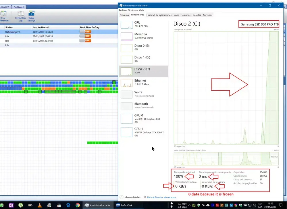 A hibajelenség reprodukálása Perfect Disk alatt