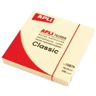 APLI Adhezive pad 100 flat yellow 75 x 75 mm