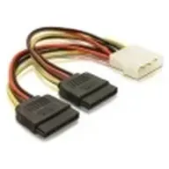 DELOCK SATA PSU Molex + 4pin Converter Black-White 16cm 60102