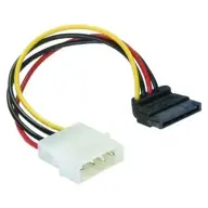 DELOCK SATA táp Molex + 4pin Átalakító Fekete-Fehér 15cm 60101