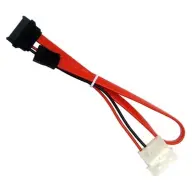 DELOCK SATA Slim SATA + Molex Átalakító Piros 30cm 84390