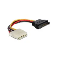 DELOCK SATA táp Molex + 4pin Átalakító Fekete 12cm 60115