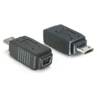 DELOCK Micro USB Mini USB Átalakító Fekete 4cm