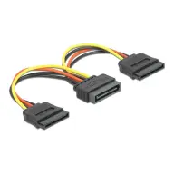 DELOCK SATA PSU Splitter Black 15cm 60105
