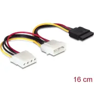DELOCK SATA PSU Molex Converter Black-White 20cm 60103