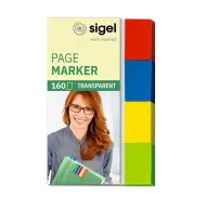 SIGEL Oldaljelölő címke műanyag áttetsző 4 szín