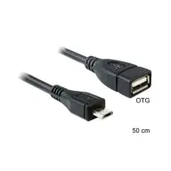 DELOCK Micro USB Adapter Black 50cm 83183