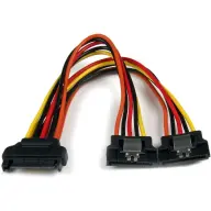 STARTECH SATA táp Tápkábel Fekete 15cm PYO2LSATA