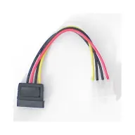 Molex SATA táp Átalakító Fehér 10cm CABLE-277