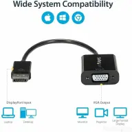 STARTECH DisplayPort VGA/D-Sub Átalakító Fekete 10cm DP2VGA3