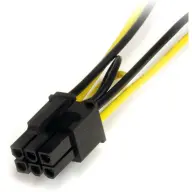 STARTECH PCI Express 6 pin SATA táp Elosztó Fekete 15cm SATPCIEXADAP