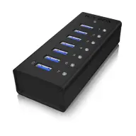 ICY BOX IB-AC618 Active 7-Port USB 3.0 Hub in a robust aluminum enclosure