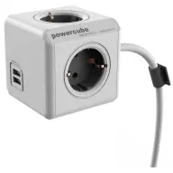 ALLOCACOC PowerCube 4 aljzat elosztó 2xUSB 3m fehér-szürke