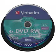VERBATIM DVD-RW 4x 10kom cilindričan