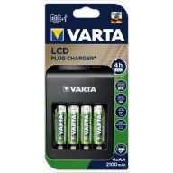VARTA LCD Plug Ladegerät schwarz + 4 ReadyToUse Stift akku (AA) 2100mAh