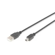 DIGITUS Mini USB Átalakító Fekete 1m AK-300108-010-S