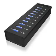 ICY BOX IB-AC6110 Active 10-port USB 3.0 hub in a robust aluminum enclosure