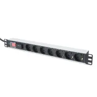 DIGITUS Professional Steckdosenleiste mit profil aluminiu und Schalter 7-fach 2 m Zuleitung Schukostecker