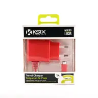 KSIX Micro USB hálózati töltő 1A piros