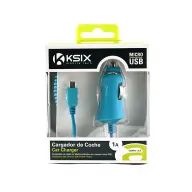 KSIX Micro USB 1A autós töltő kék