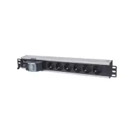 INTELLINET 19" 1.5U Rackmount 6-Way Power Strip 711432