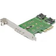 STARTECH 3-Port M.2 SSD (NGFF) Adapter Card - 1 x PCIe (NVMe) M.2 2 x SATA III M.2 - PCIe 3.0