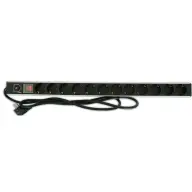 INTELLINET Vertical rack power strip 250V/16A 12x Schuko 1.6m switch