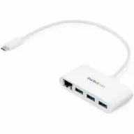 STARTECH 3-Port USB 3.0 Hub plus Gigabit Ethernet - USB-C fehér