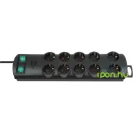 BRENNENSTUHL Primera-Line extension socket 10-way black 2m H05VV-F 3G1.5 each 5 sockets switched