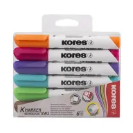 KORES Tábla- és flipchart marker 3-5 mm kúpos Marka 6 különböző szín