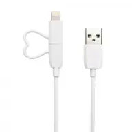 GGMM USB Lightning és Micro USB Töltő/adatkábel Fehér 1m GGMM-AC-10