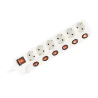 SOMOGYI ELECTRONIC NVK 06K/WH power strip 6 outlets with individual switches 1.5m