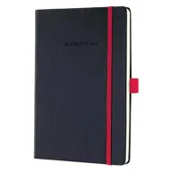 SIGEL Jegyzetfüzet exkluzív A5 kockás 194 oldal keményfedeles Conceptum Red Edition fekete-piros