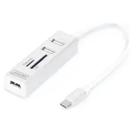 DIGITUS DA-70243 USB 2.0 Type C 3-Port OTG HUB with Card Reader