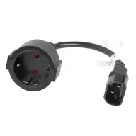 LANBERG IEC Schuko power cable Black 20cm CA-C14E-10CC-0018-BK
