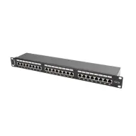 LANBERG Patch panel 24 Port 1U Cat.5e shielded black PPS5-1024-B