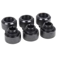 ALPHACOOL 17379 Eiszapfen HardTube compression fitting G1/4 on 16mm - black 6 piece