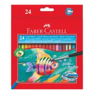 FABER-CASTELL Aquarell színes ceruza készlet hatszögletű ecsettel 24 szín
