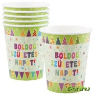Glücklich születésnapot/Zászló dachte Papier Glas