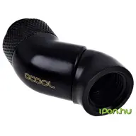 ALPHACOOL 17250 Eiszapfen angled adaptor double-45° rotatable G1/4 outer thread to G1/4 inner thread - black