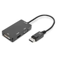 DIGITUS DisplayPort VGA/D-Sub + HDMI + DVI-D Átalakító Fekete 20cm AK-340418-002-S