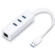 TP-LINK UE 330 Fehér 3 portos 3.0-ás USB hub és gigabites ethernet átalakító 2 az 1-ben USB Adapter