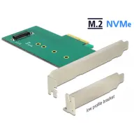 DELOCK PCI Express x4 Kártya - 1 x belső NVMe M.2 Key M 110 mm - alacsony profilú formatényező