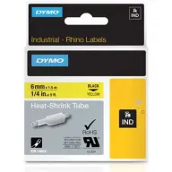 DYMO Feliratozógéphez zsugorcső 6 mm x 1.5 m Rhino sárga-fekete