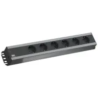 BACHMANN 300.000 tradesmans strip 6x power socket compatible with 19" racks