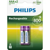 PHILIPS Rechargeable NiMH Micro-Mignon-Akku (AAA) 800mAh 2 Stk.