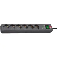 BRENNENSTUHL Eco-Line 13.500A Socket overvoltage-protected power strip 6 outlets Anthracite 5m H05VV-F 3G1.5