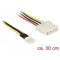 DELOCK 2/3/4 pin Molex Tápkábel Fehér 30cm 85457