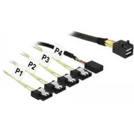 DELOCK Mini SAS SFF-8643 - 4 x 7 pin SATA + sideband 0.5 m metal