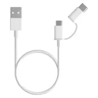 XIAOMI USB 2.0 Type C + microUSB Töltő/adatkábel Fehér 1m SJX02ZM
